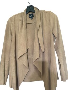 Jules & Leopold Faux Suede Open Front Jacket/Cardigan